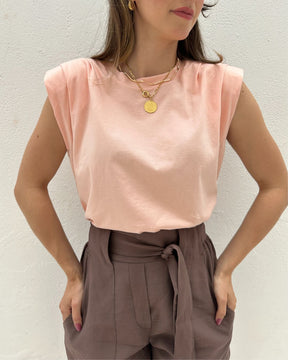 Muscle tee com ombreira laranja claro Banana