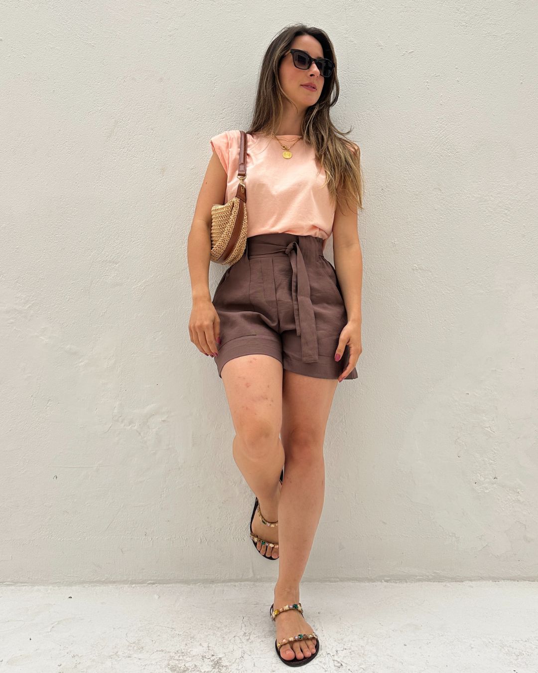 Muscle tee com ombreira laranja claro Banana