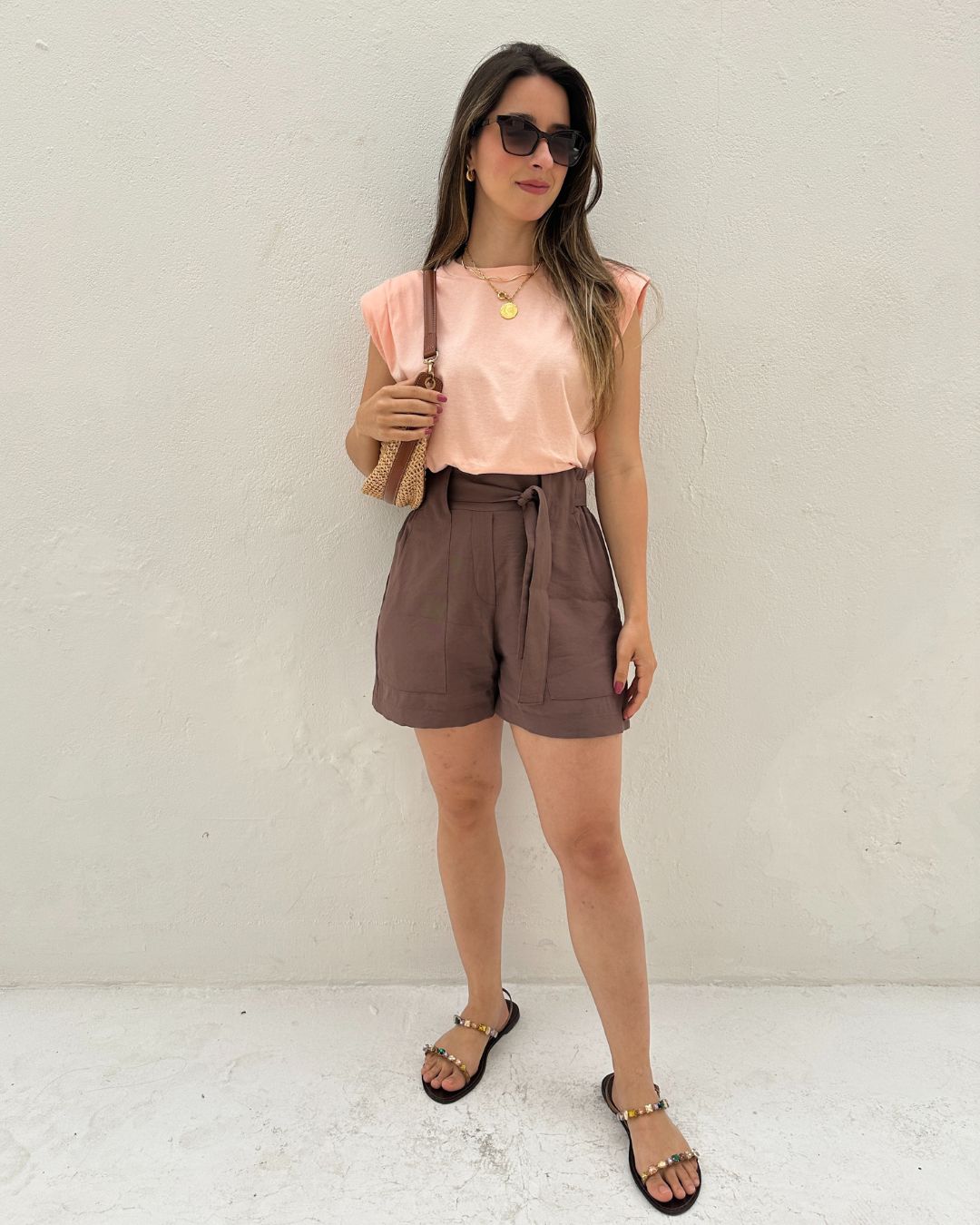 Muscle tee com ombreira laranja claro Banana