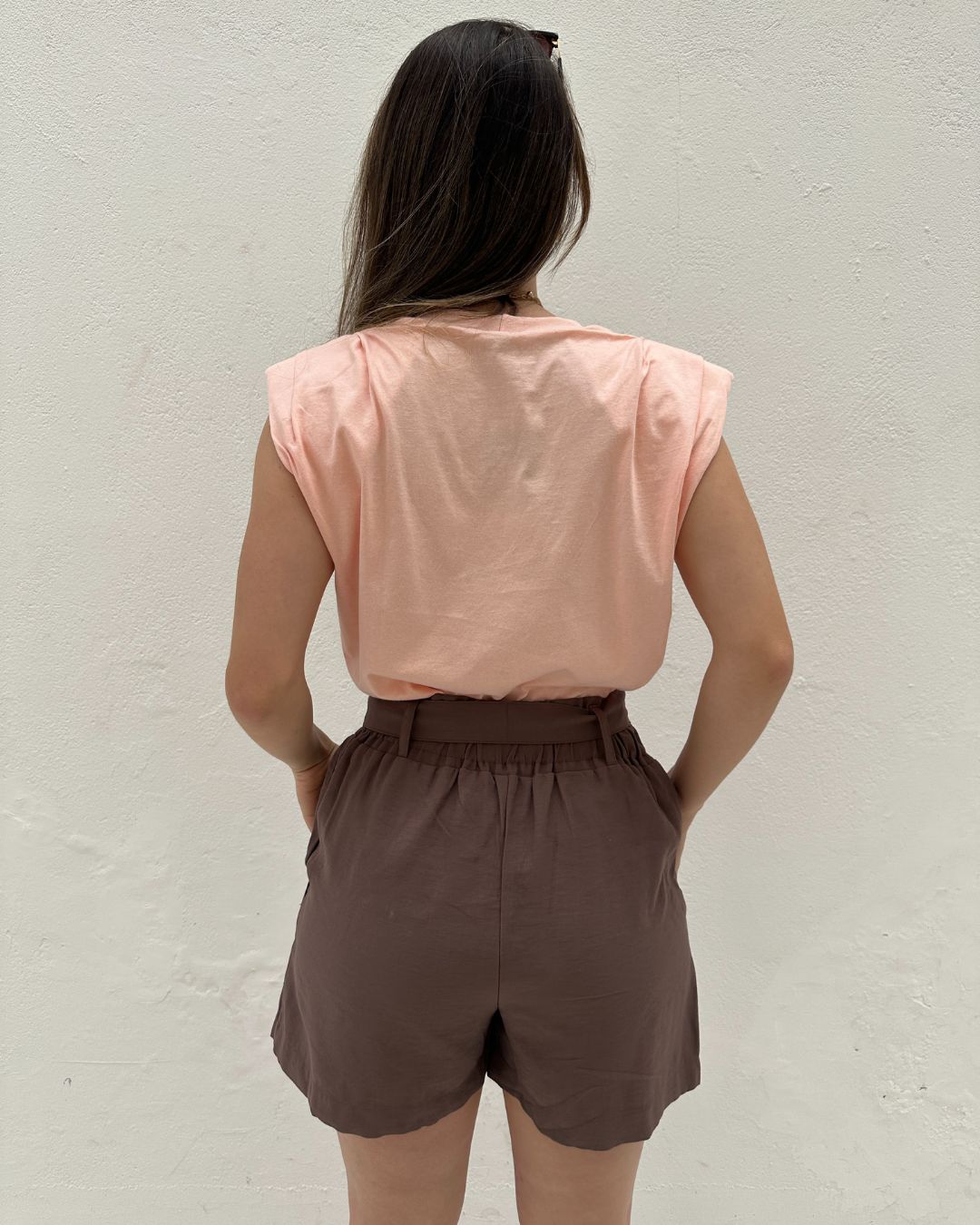 Muscle tee com ombreira laranja claro Banana