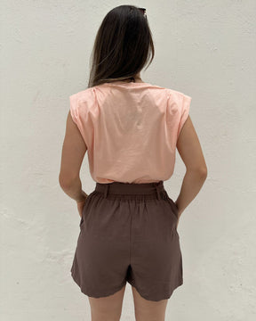 Muscle tee com ombreira laranja claro Banana