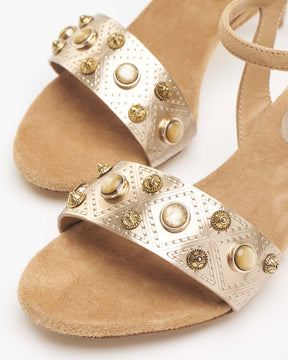 Vintage Gold and Nude Sandals