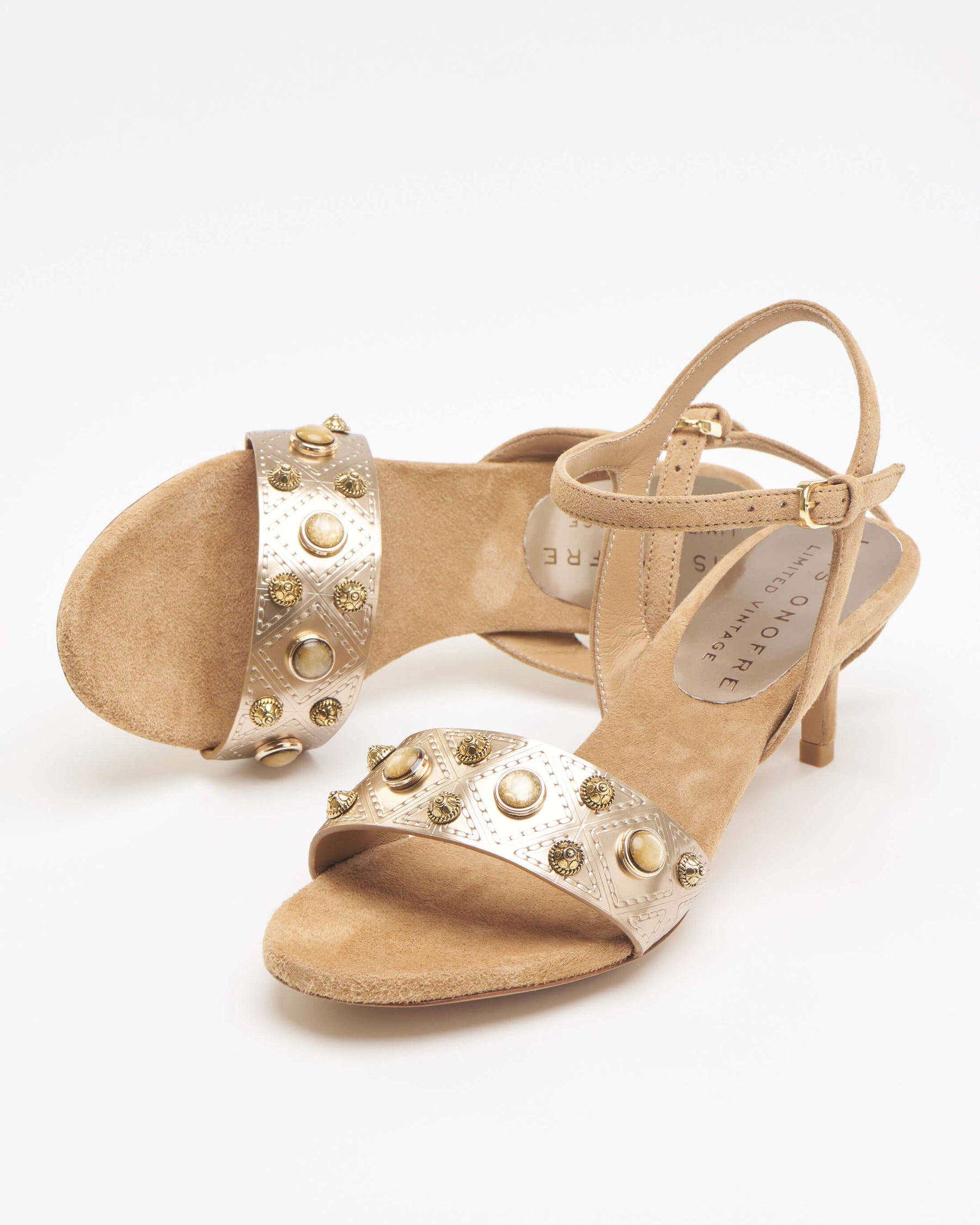 Vintage Gold and Nude Sandals