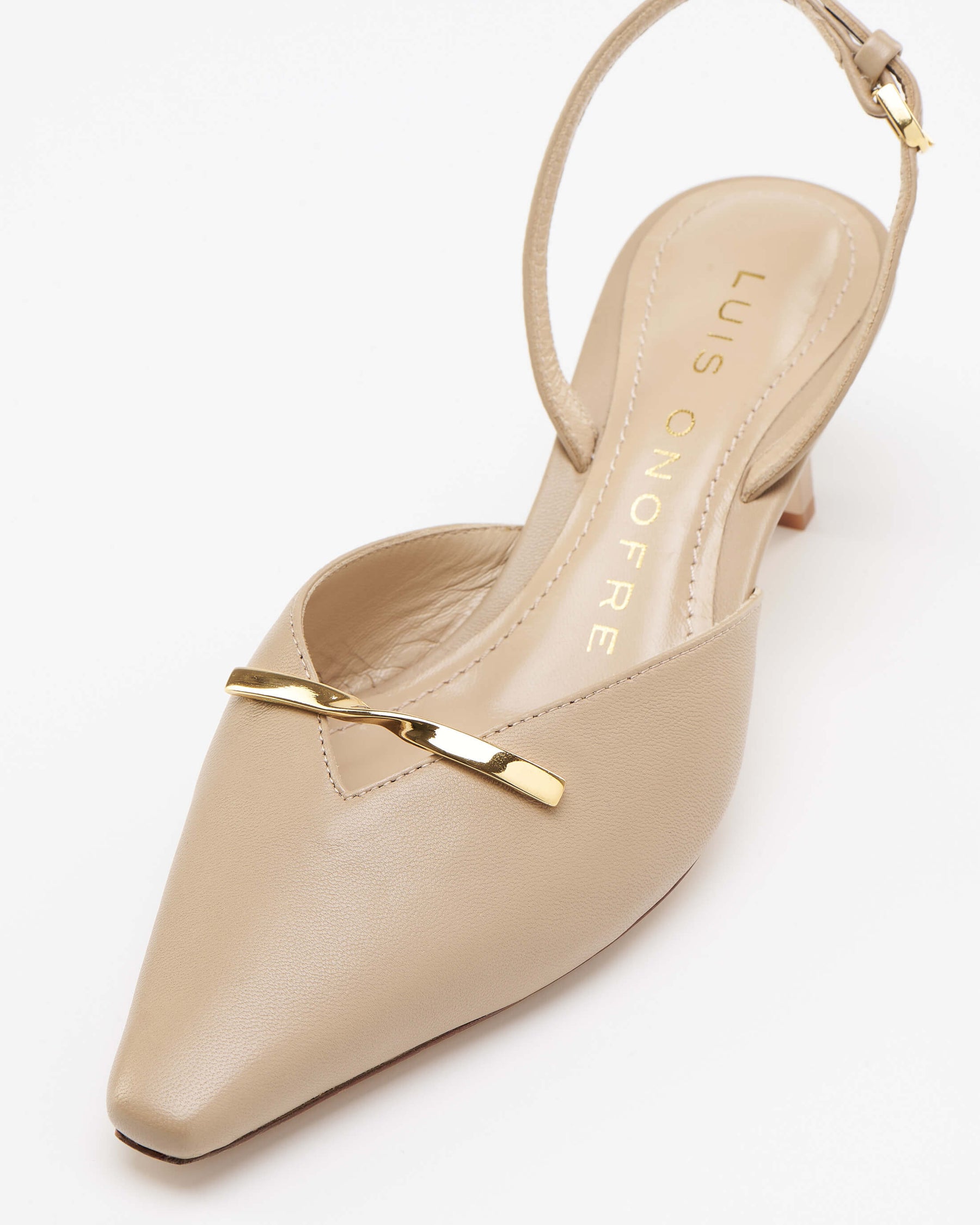 Carmine Beige Kitten Heel
