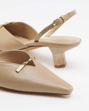 Carmine Beige Kitten Heel