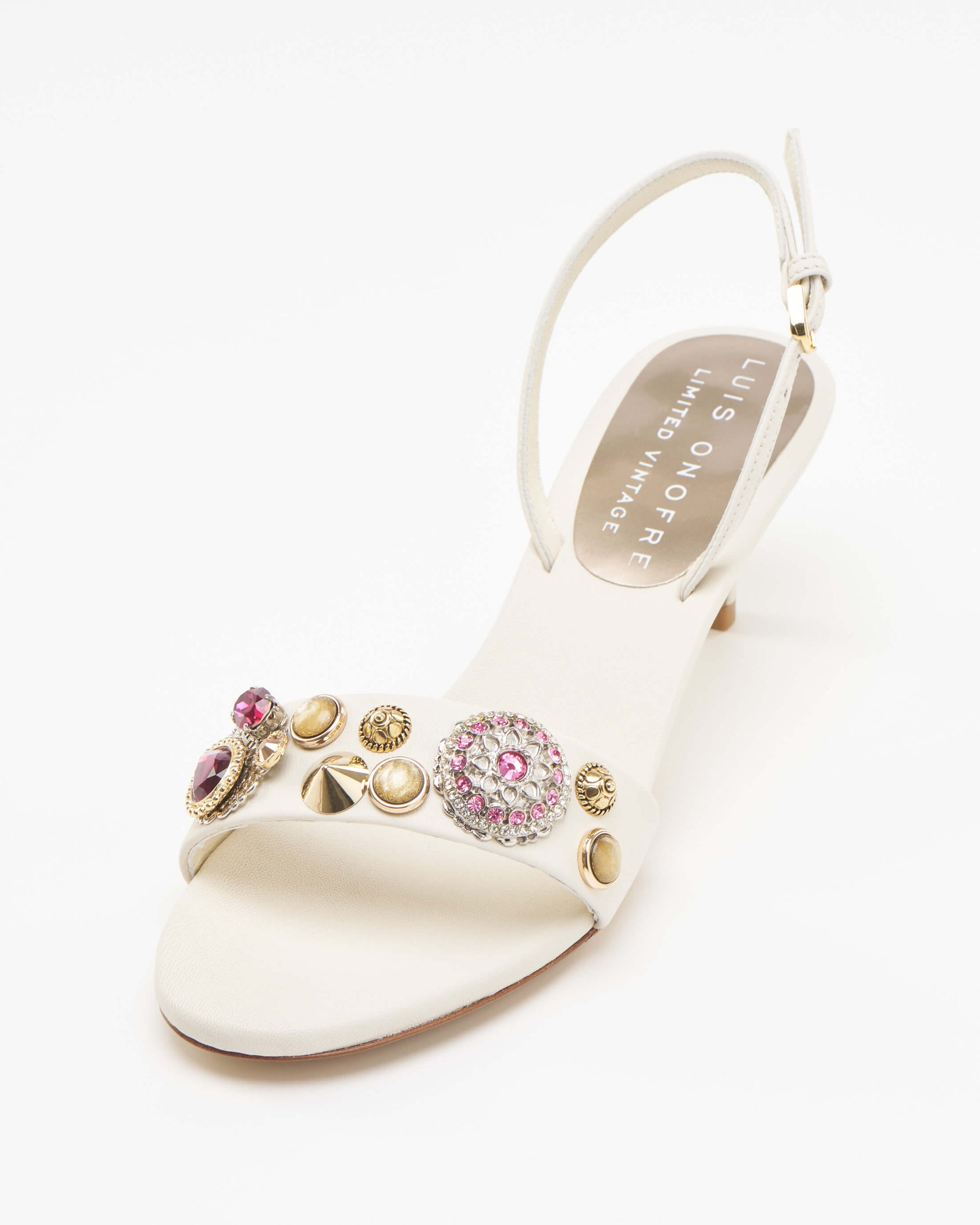 Vintage White Slingback Sandals