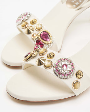 Vintage White Slingback Sandals