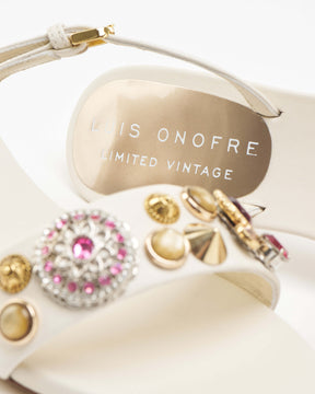 Vintage White Slingback Sandals