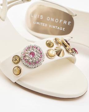 Vintage White Slingback Sandals