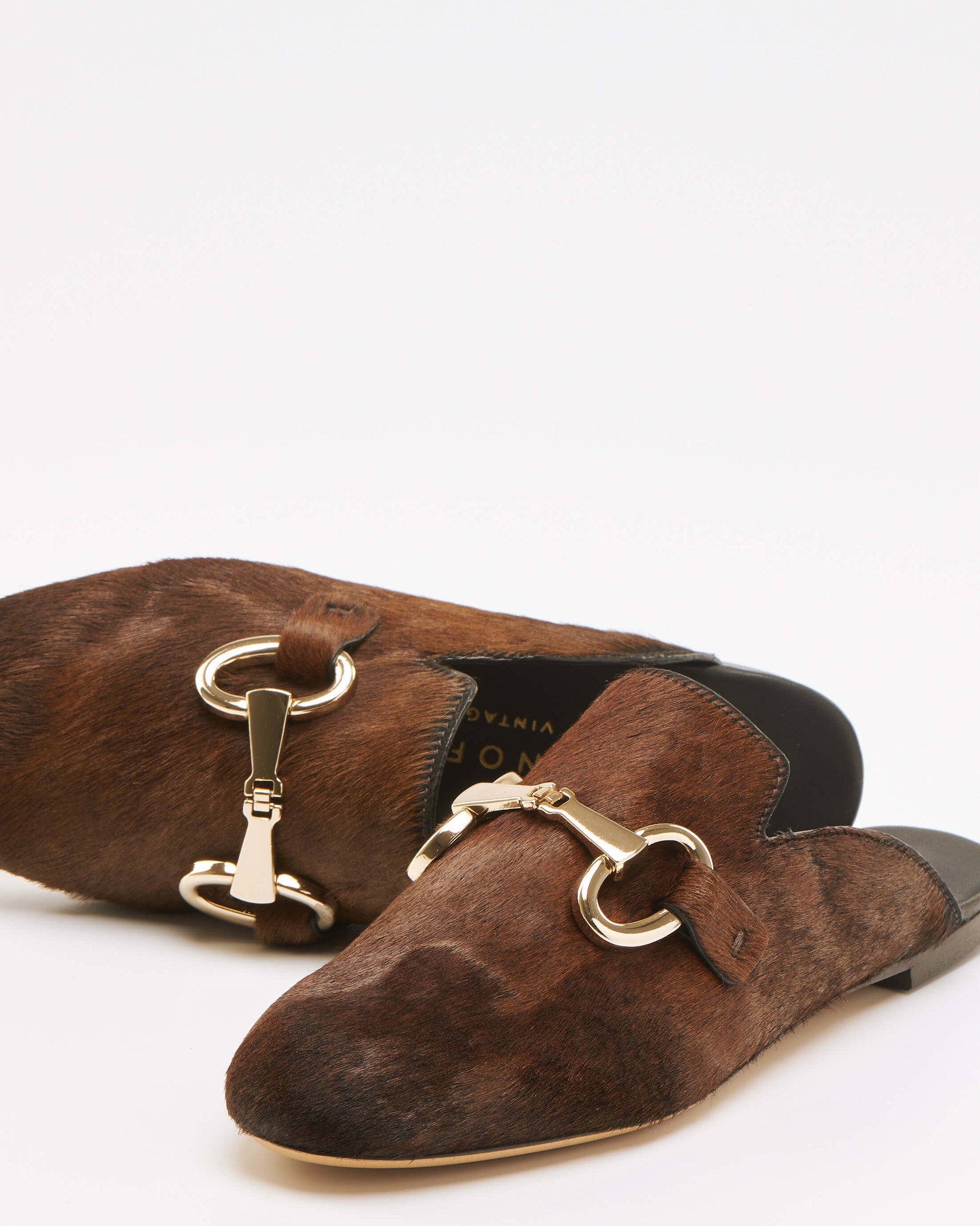 Vintage Brown Mules Loafers