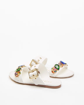 Vintage White Flat Sandals